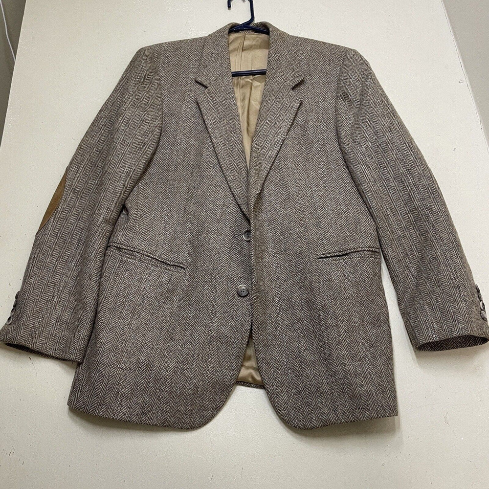 Gallery By Haggar Wool Sport Coat Blazer Jacket Elbow Patches 19x31
